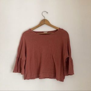 Madewell Cropped Ruffle Sleeve Shirt